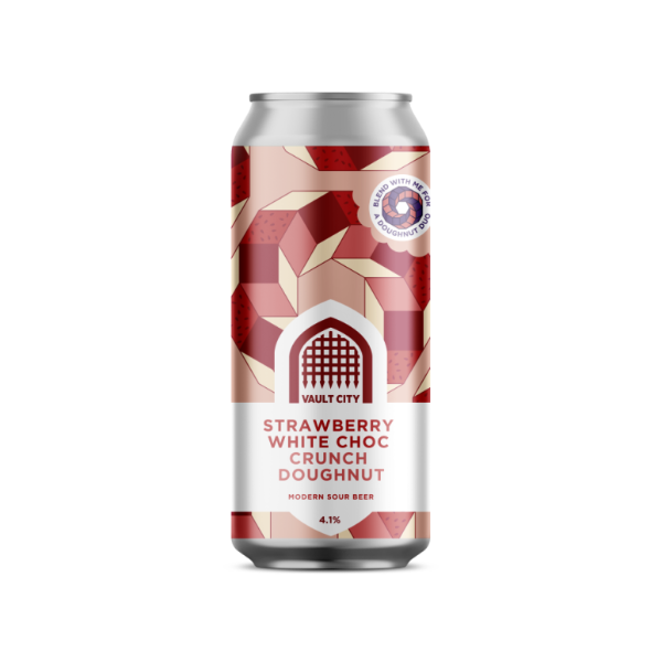 Vault City CAN S'berry White Choc Crunch Doughnut 4.1% 18x440ml