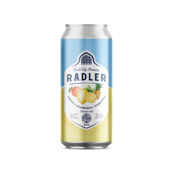 Vault City CAN Lemon G'fruit P'apple Radler 3.4% 24x440ml