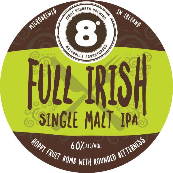 8 Degrees KEG Full Irish Single Malt IPA 6.0% 30LTR (KK)